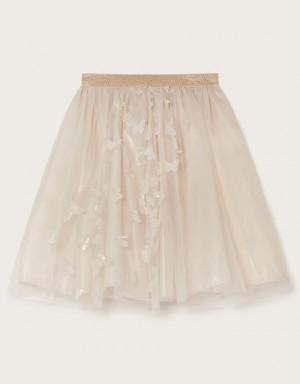 Beige Kids' Monsoon Land of Wonder Butterfly Tulle Skirts | DDI-8311