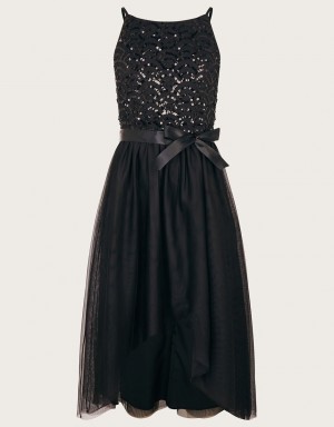 Black Kids' Monsoon Deco Sequin Truth Prom Dress | TVP-8718