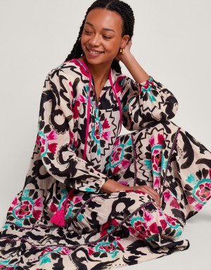 Black Women's Monsoon Avelle Print Kaftans | BIL-7559