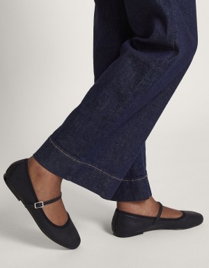 Black Women's Monsoon Mary Jane Flats | SCK-0392