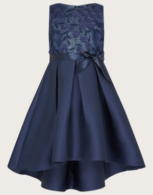 Blue Kids' Monsoon Anika High Low Bridesmaid Dress | YOZ-9051