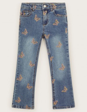 Blue Kids' Monsoon Butterfly Embellished Jeans | VJJ-4400