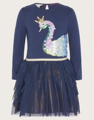 Blue Kids' Monsoon Disco Swan Dress | UTP-6477