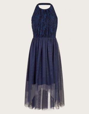 Blue Kids' Monsoon Hayley Lace Prom Dress | KRY-1762