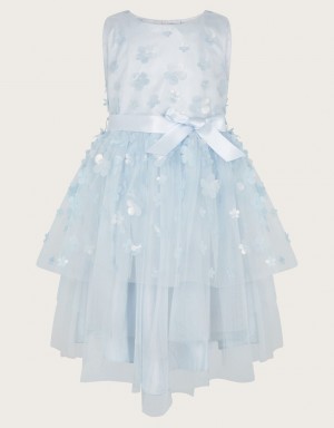 Blue Kids' Monsoon Ivy 3D Floral Dress | MNQ-8195