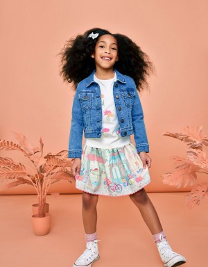 Blue Kids' Monsoon Plain Denim Jacket | MRM-8425