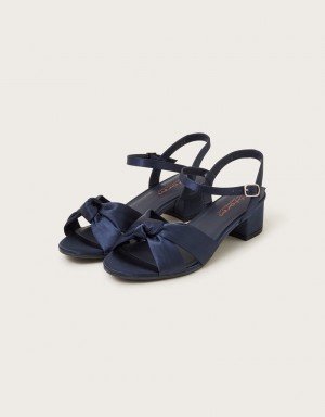 Blue Kids' Monsoon Satin Twist Heeled Sandals | TQQ-2794