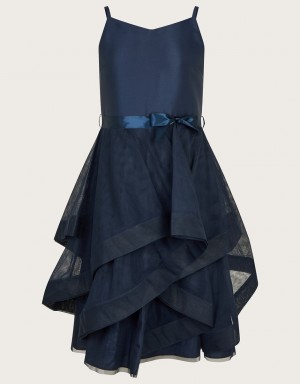 Blue Kids' Monsoon Sienna Ruffle Prom Dress | VAD-0899