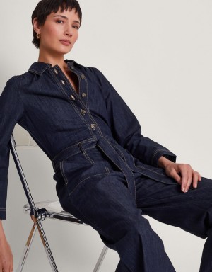 Blue Women's Monsoon Harper Denim Jumpsuit | MLK-0376