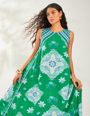 Blue Women's Monsoon Louise Scarf Dress | EEE-9867