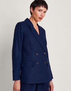 Blue Women's Monsoon Mabel Double-Breasted Jacket | TBP-1225