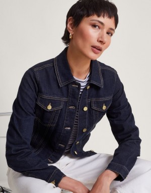 Blue Women's Monsoon Maya Seam Denim Jacket | FAK-8358