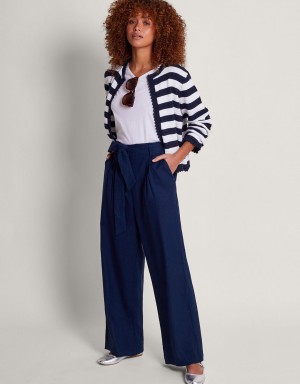 Blue Women's Monsoon Samara Stripe Cardigan | ZBQ-5407