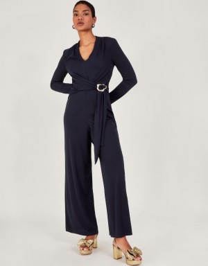 Blue Women's Monsoon Toria Trim Jumpsuit | QVM-5838