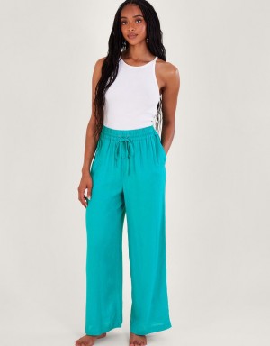 Blue Women's Monsoon Vicki Plain Trousers Pants | UZM-4277