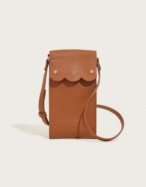 Brown Women's Monsoon Leather Phone Holder Bags | EZC-6886