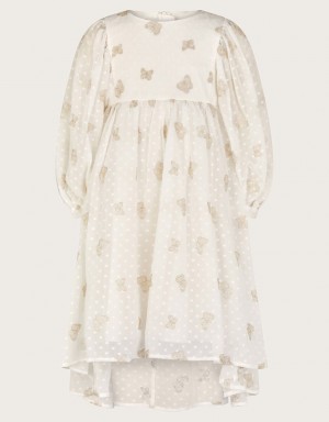 Cream Kids' Monsoon Butterfly Tunic Dress | DYY-6288