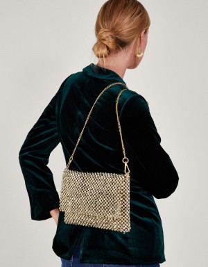 Gold Women's Monsoon Beaded Bags | PNZ-6970