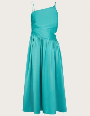 Green Kids' Monsoon Satin Cut-Out Prom Dress | XWJ-0492