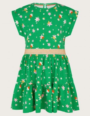 Green Kids' Monsoon Stacey Star Dress | PID-2935