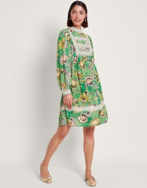 Green Women's Monsoon Juliet Floral Dress | ZNY-7166