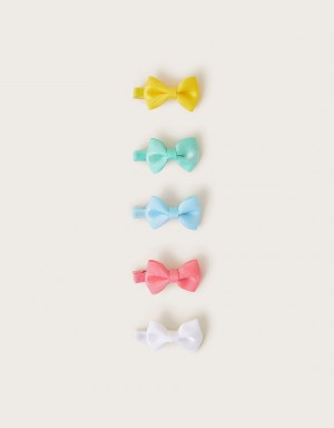 Multicolor Kids' Monsoon 5-Pack Colourful Bow Clips Hair Accessories | QGJ-9153