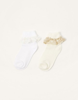 Multicolor Kids' Monsoon Baby Lace Frill Twinset Socks | DBM-2167