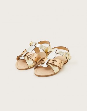 Multicolor Kids' Monsoon Baby Metallic Butterfly Sandals | ECA-4949