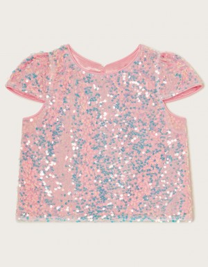 Multicolor Kids' Monsoon Coco Sequin Tops | REM-9398