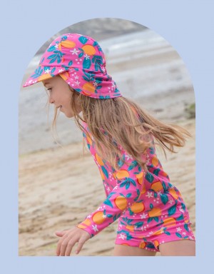 Multicolor Kids' Monsoon Frugi Orange Print Hats | TSP-2959