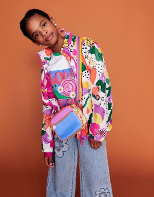 Multicolor Kids' Monsoon Retro Print Windbreaker Jacket | KYV-2446