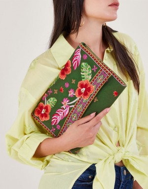 Multicolor Women's Monsoon Embroidered Cross-Body Bags | UVN-4965