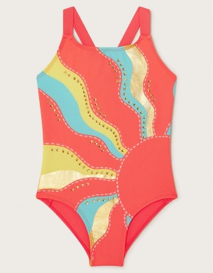 Orange Kids' Monsoon Sunshine Sequin Swimsuit Swimwear | GEN-1772