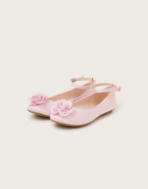 Pink Kids' Monsoon Anise Rose Ballerina Flats | QGV-8428