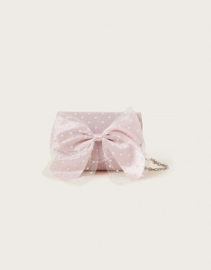 Pink Kids' Monsoon Audrey Spot Bow Bags | CZN-0674