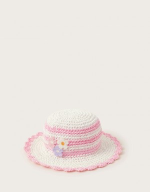 Pink Kids' Monsoon Baby Crochet Flower Hats | SMK-7199