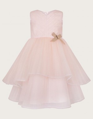 Pink Kids' Monsoon Beau Roses Glitter Dress | QCL-5481