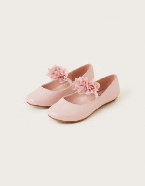 Pink Kids' Monsoon Corsage Ballerina Flats | RQB-7903