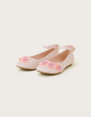 Pink Kids' Monsoon Flower Ballet Flats | KGK-9623