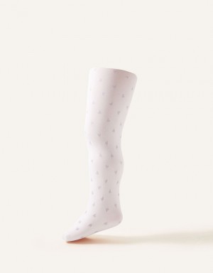 Pink Kids' Monsoon Glitter Heart Tights | UAN-8092