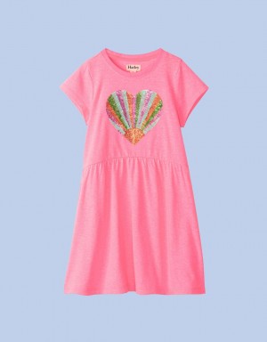 Pink Kids' Monsoon Hatley Sequin Heart Dress | JPJ-2009