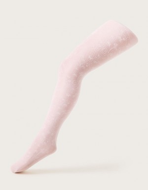 Pink Kids' Monsoon Lace Butterfly Tights | PRP-2179