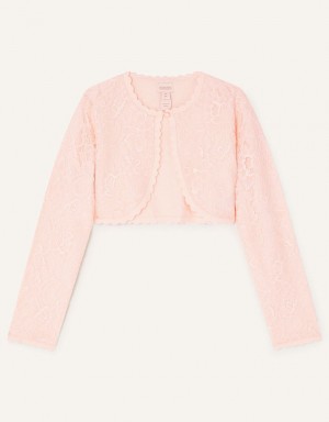 Pink Kids' Monsoon Lace Cardigan | OKX-5394