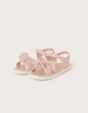 Pink Kids' Monsoon Lace Corsage Sandals | IBA-2822