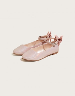 Pink Kids' Monsoon Organza Bow Ballerina Flats | UHP-9961