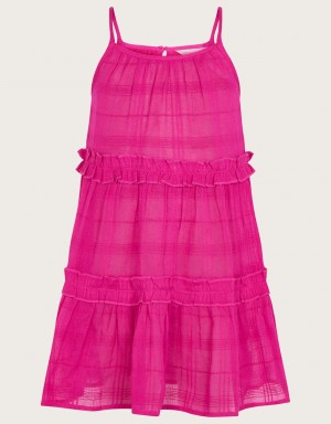 Pink Kids' Monsoon Ruffle Trim Beach Dress | PSG-6210