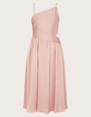 Pink Kids' Monsoon Satin Cut-Out Prom Dress | PQD-5939