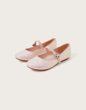 Pink Kids' Monsoon Sparkle Ballerina Flats | YET-1913