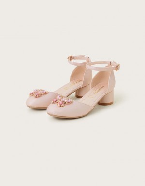 Pink Kids' Monsoon Tilly Butterfly Two-Part Heels | ZMY-5868