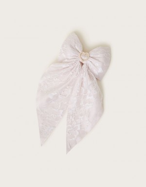 Pink Kids' Monsoon Valeria Lace Bridesmaid Bow Hair Accessories | BFI-8141